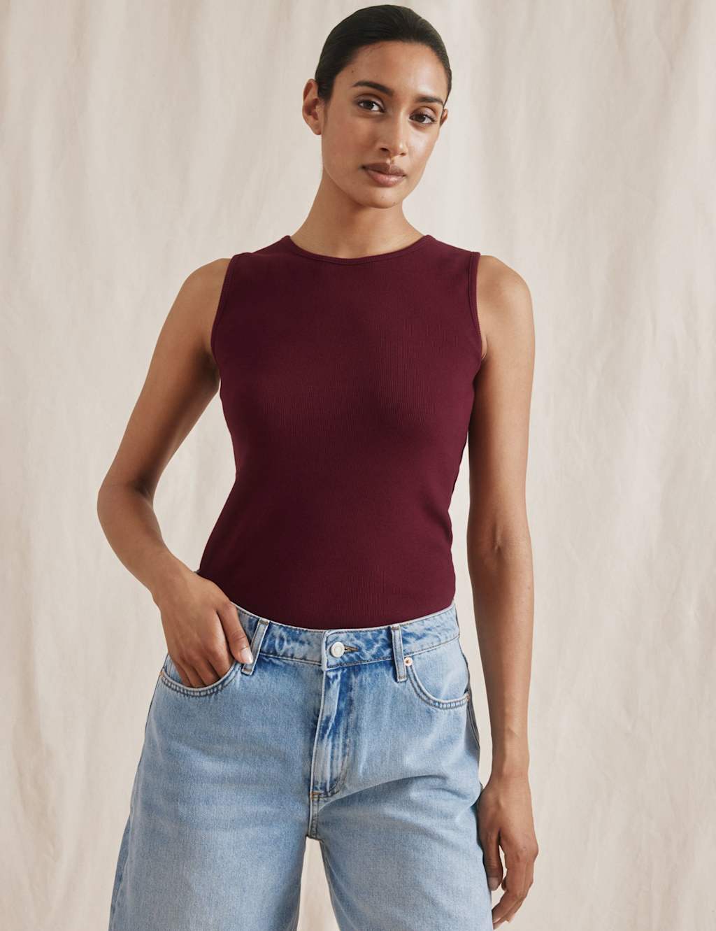 Cotton Rich Ribbed Vest