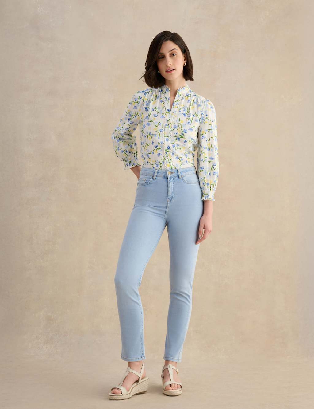 Hobbs Women's High Waisted Slim Fit Jeans - 14 - Blue - Available at M&S
