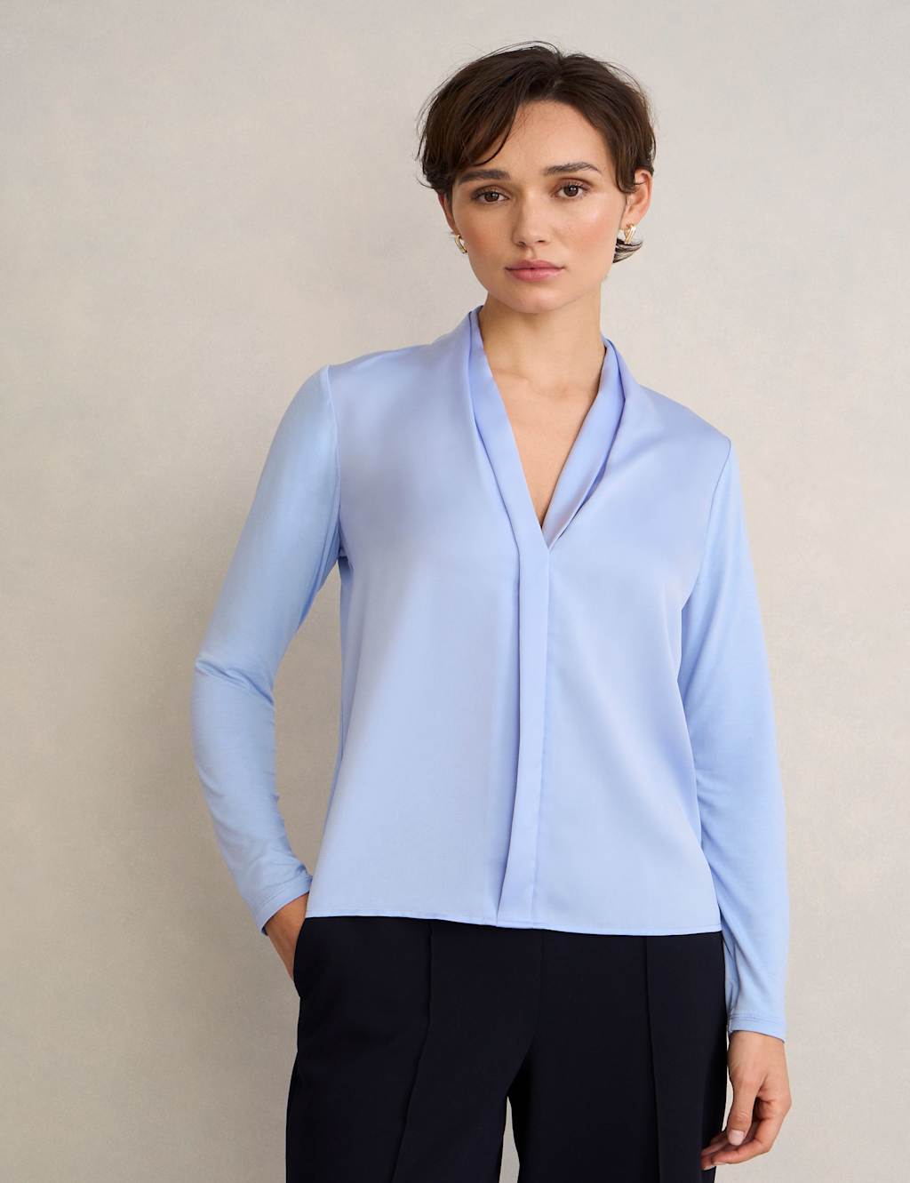 Hobbs Women's V-Neck Top - Medium - Blue - Available at M&S