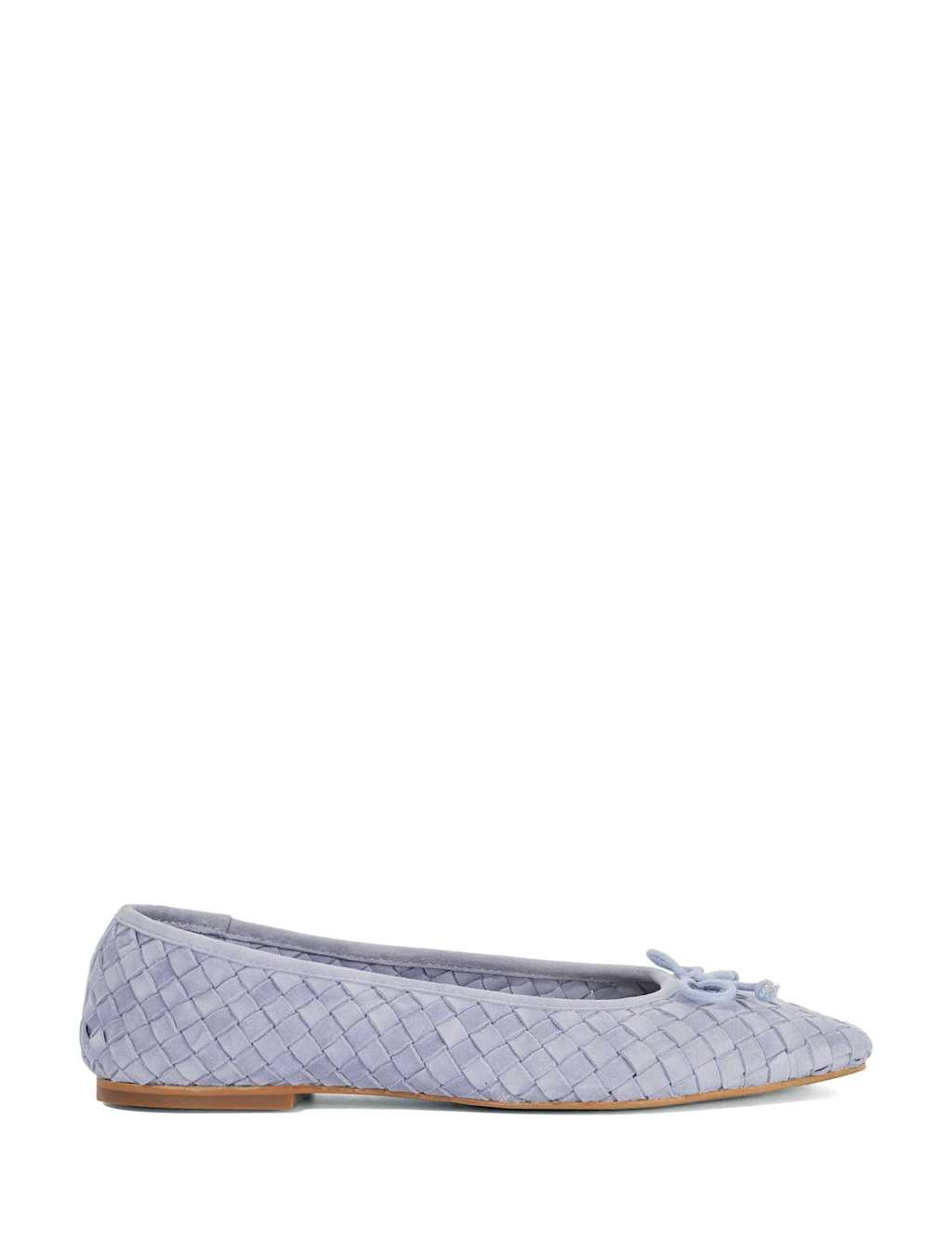 Dune London Women's Leather Woven Ballet Pumps - 4 - Blue - Available at M&S