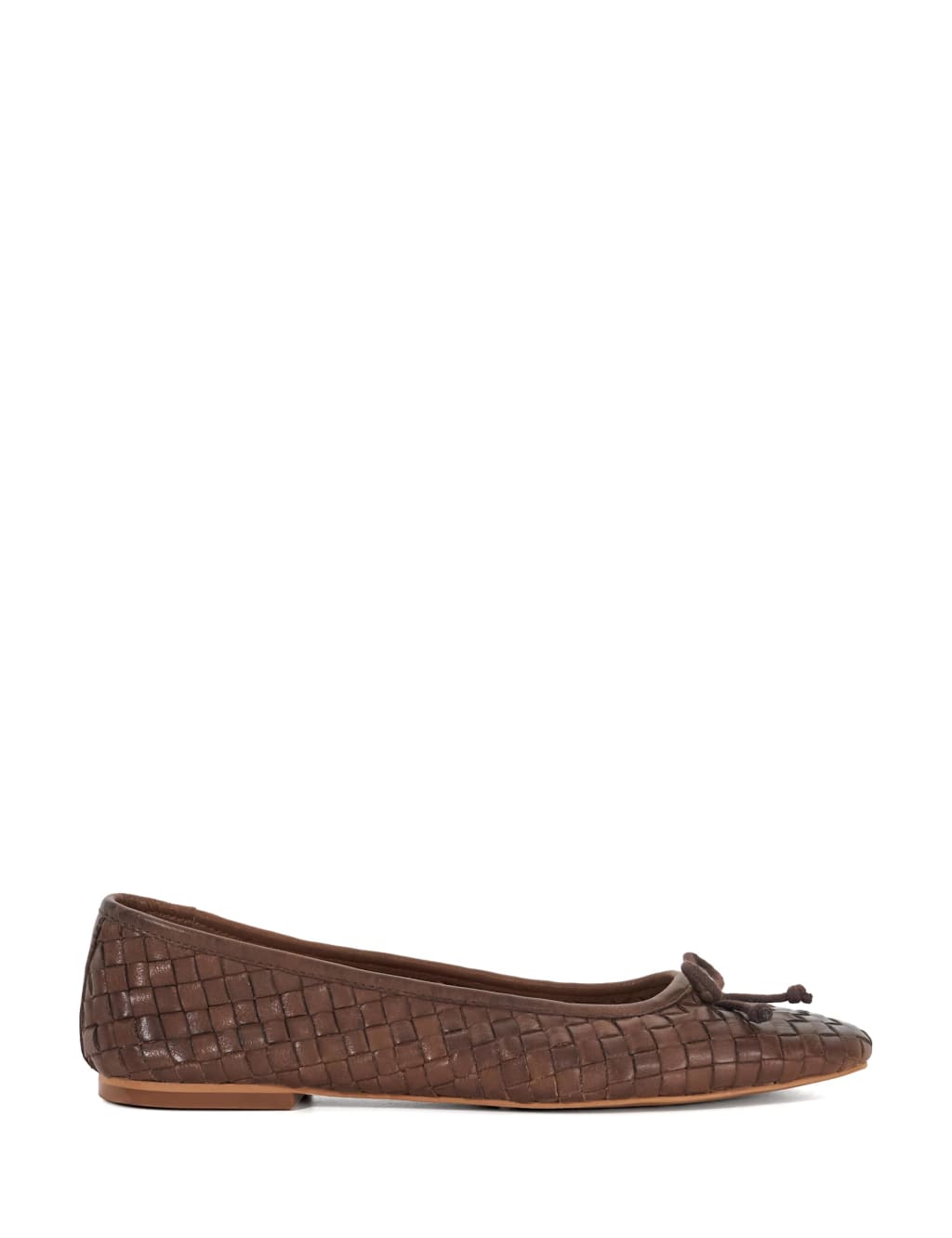 Leather Woven Ballet Pumps