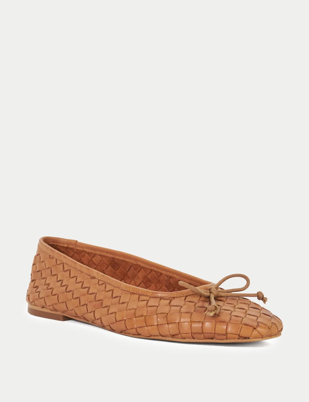 Leather Woven Ballet Pumps