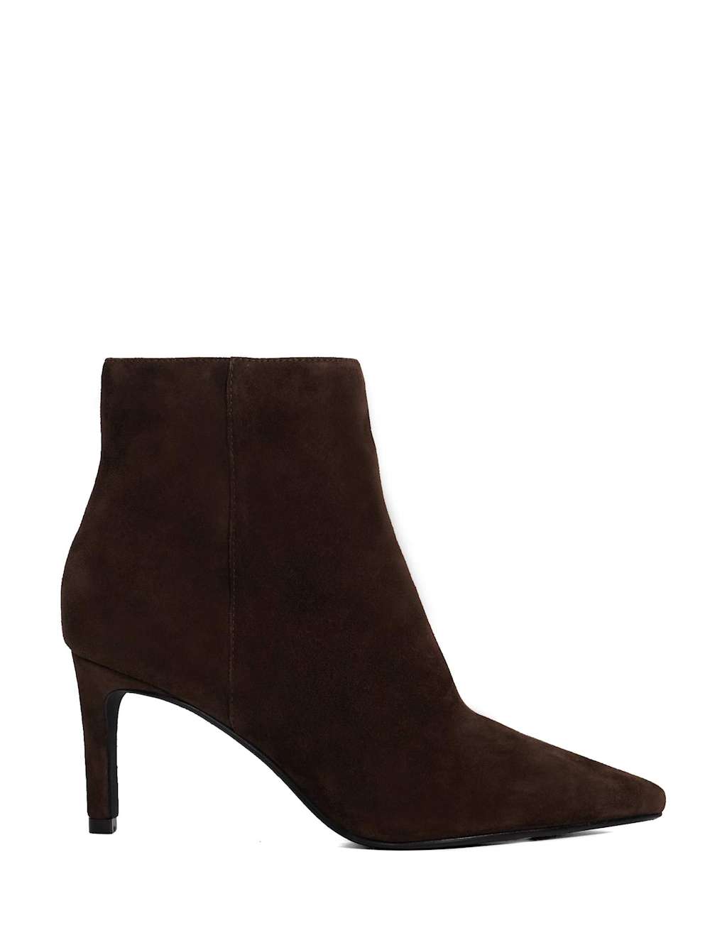 Dune London Suede Stiletto Heel Pointed Ankle Boots Brown