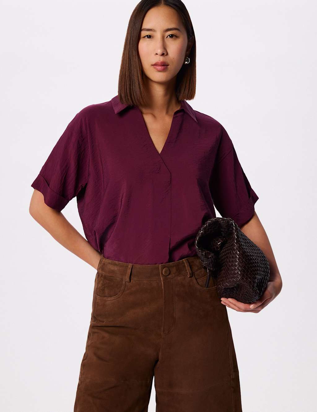 Whistles Women's Collared Shirt - 12 - Green Mix - Available at M&S
