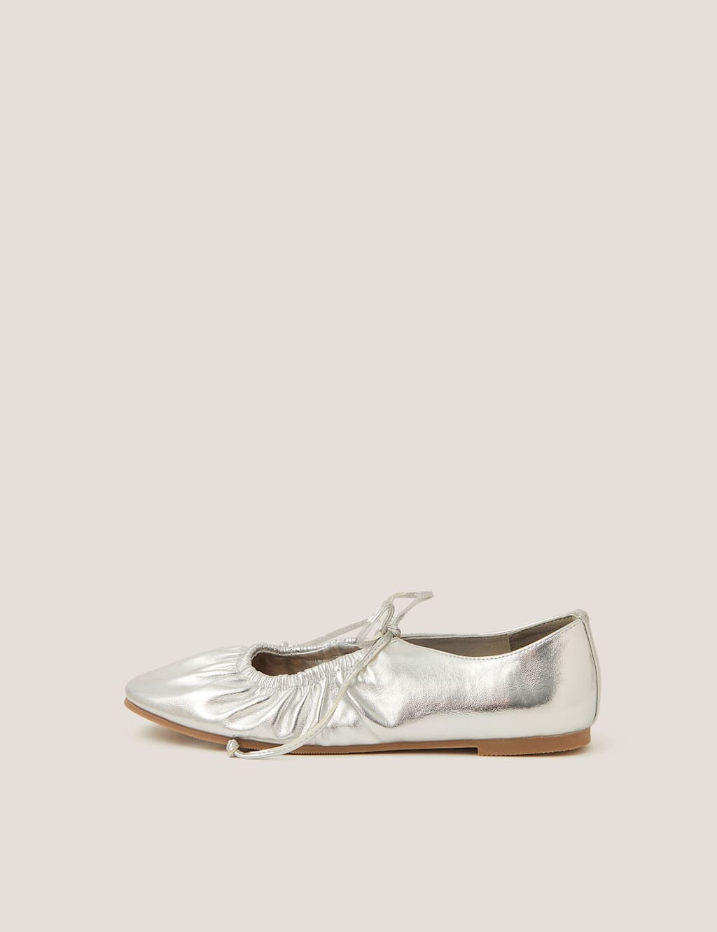 Monsoon Metallic Flat Ballet Pumps Silver