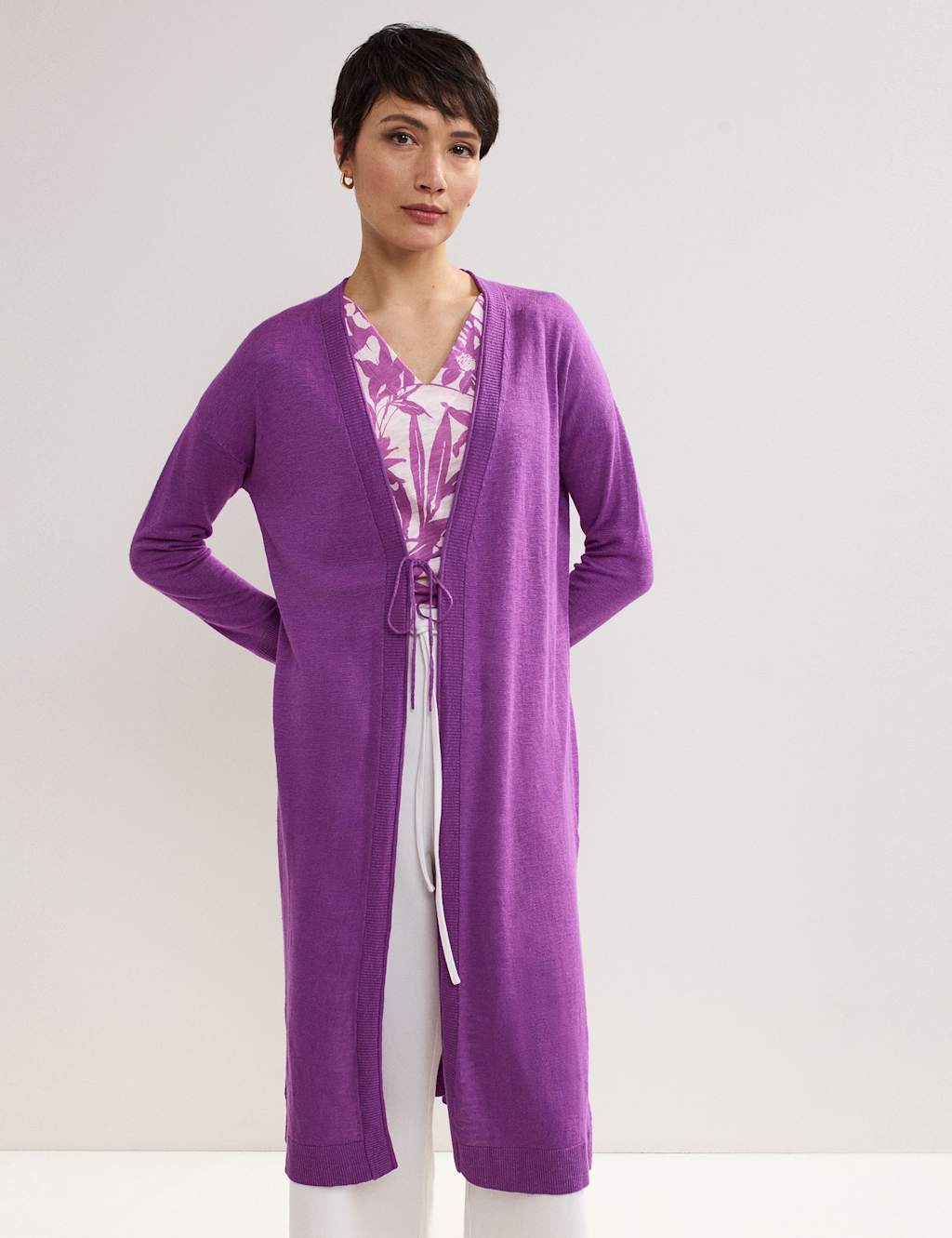 Linen Rich Longline Cardigan