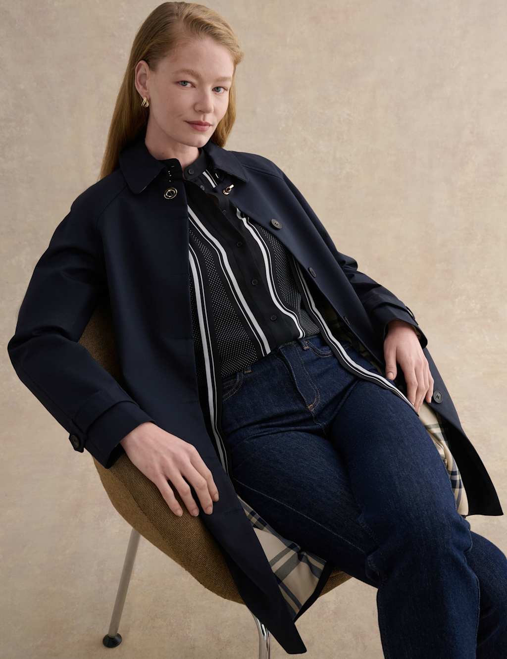 Hobbs Women's Textured Notch Neck Blouse - 10 - Blue - Available at M&S