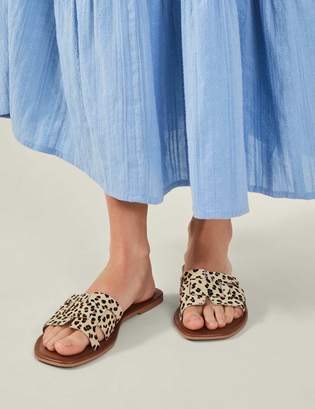 Leopard Print Flat Sandals