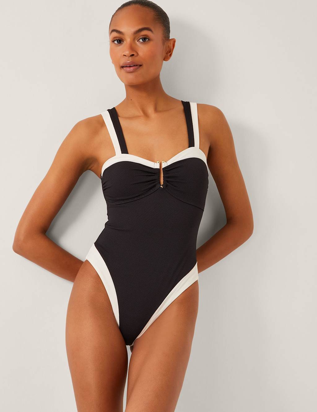 Monsoon Women's Padded Non Wired Sweetheart Neck Bikini Top - 10 - Black - Available at M&S
