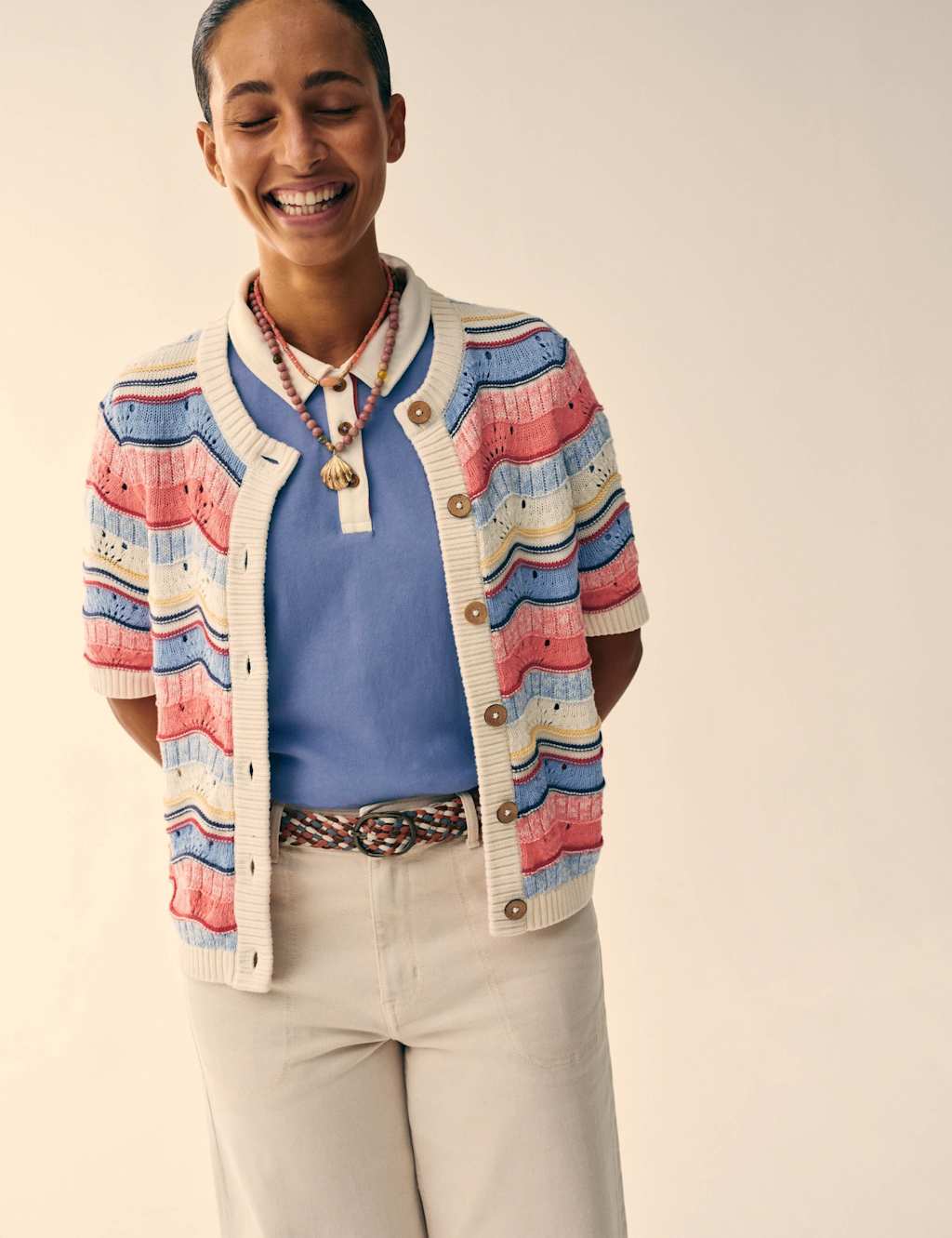 White Stuff Women's Pure Cotton Rugby Top - 14 - Blue - Available at M&S