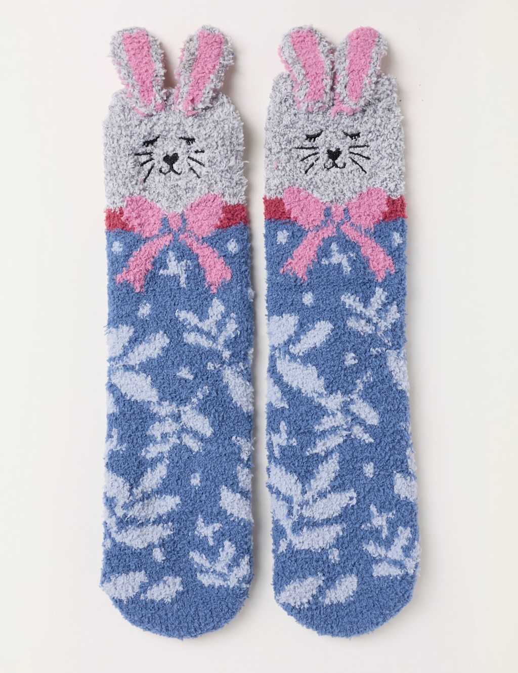 Fatface Women's Hare Fluffy Socks - Navy Mix - Available at M&S