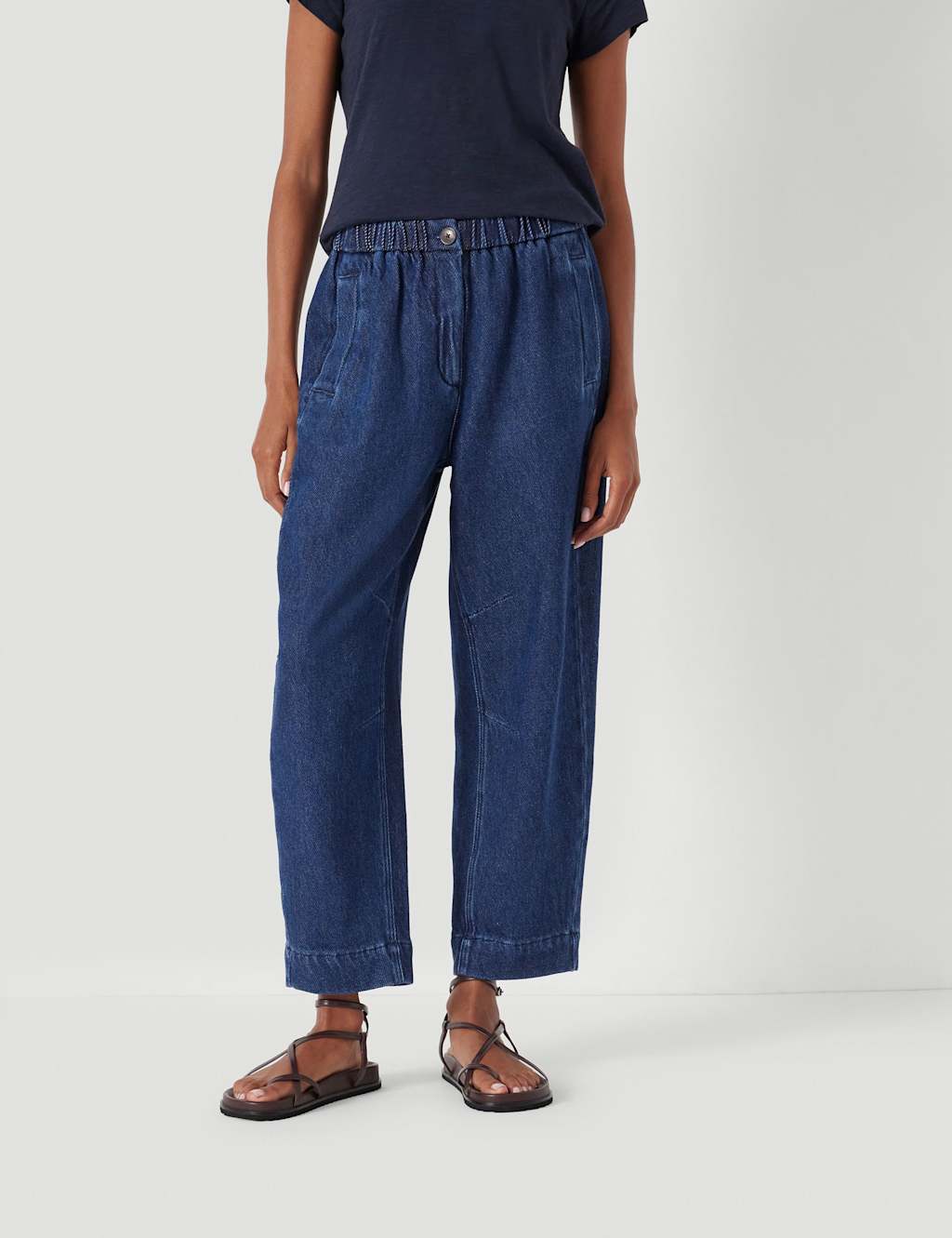 Hush Women's Denim Mid Rise Barrel Leg Jeans - 10 - Blue - Available at M&S