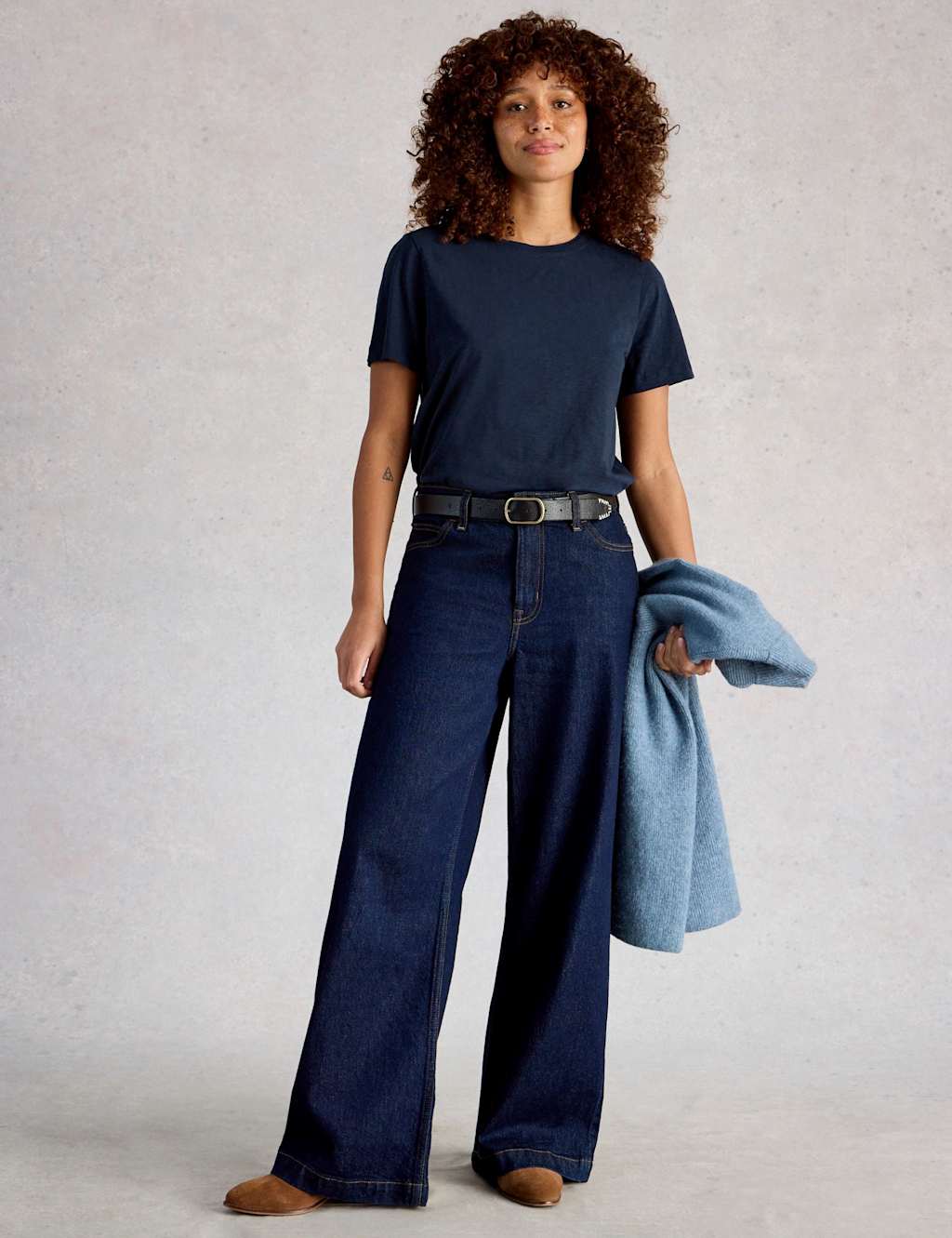 White Stuff Women's Pure Cotton T-Shirt - 14 - Navy Mix - Available at M&S