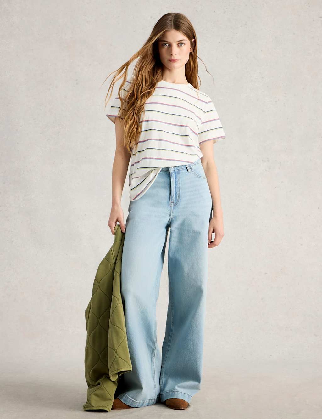 White Stuff Women's Pure Cotton T-Shirt - 10 - White Mix - Available at M&S