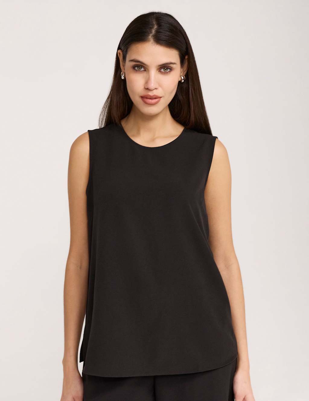 Finery London Women's Round Neck Shell Top - 10 - Black - Available at M&S