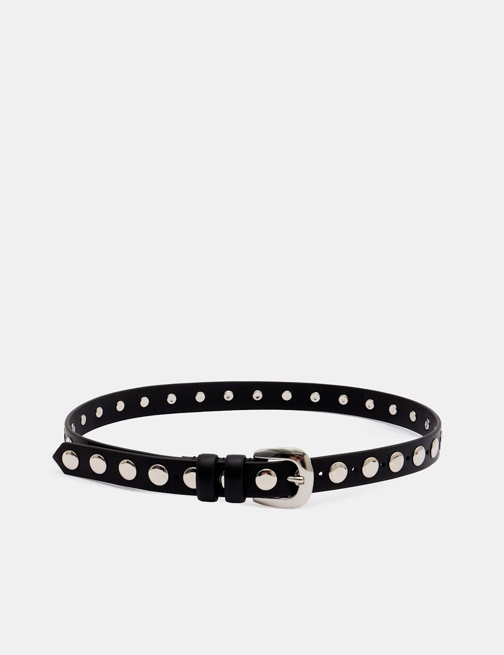 HUSH Leather Studded Jeans Belt Black