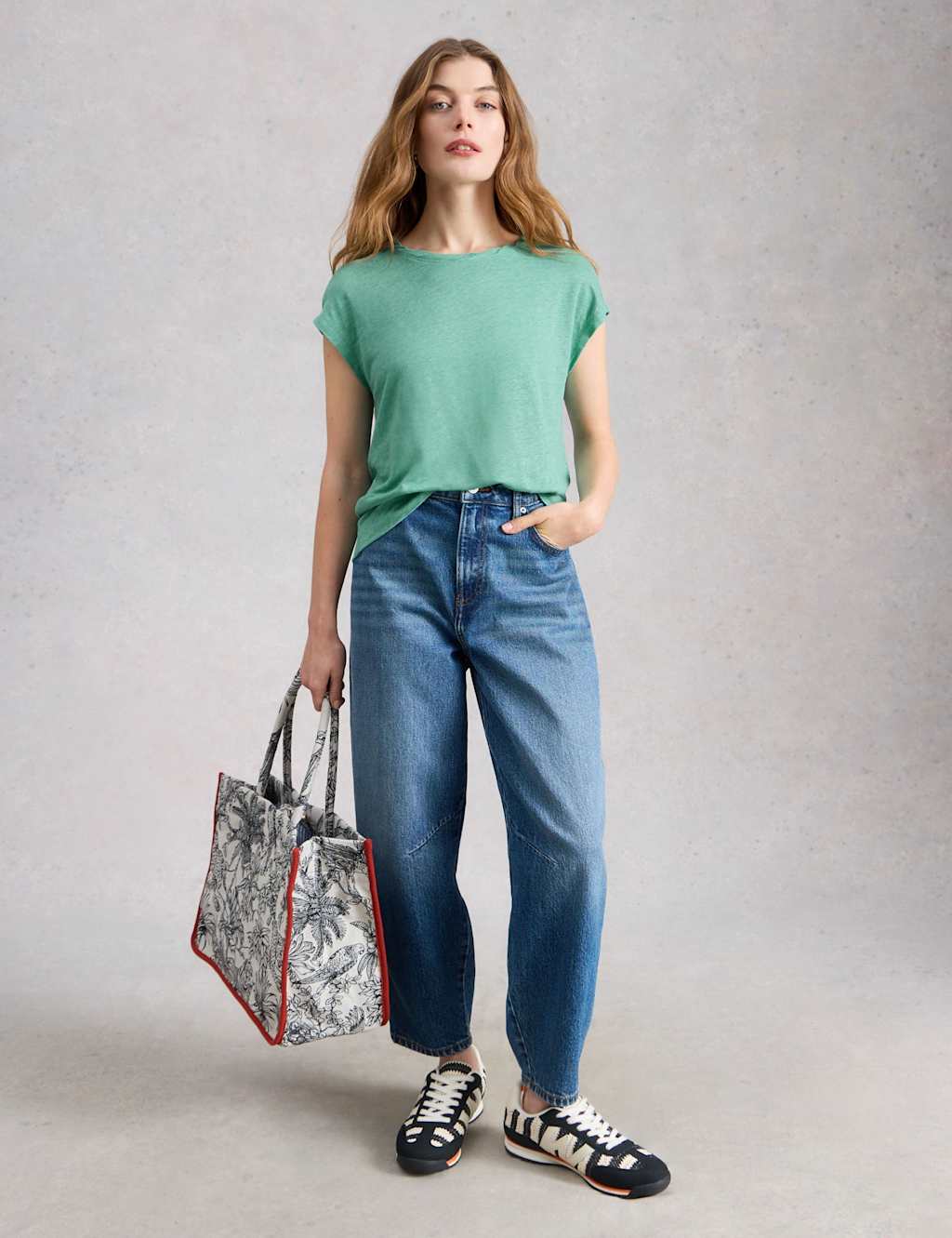 White Stuff Women's Pure Linen T-Shirt - 14 - Teal - Available at M&S
