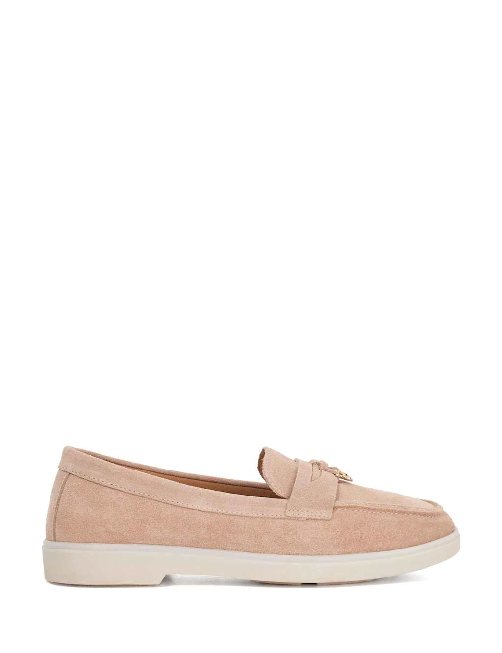 Dune London Women's Wide Fit Suede Slip On Flat Loafers - 4 - Blush - Available at M&S