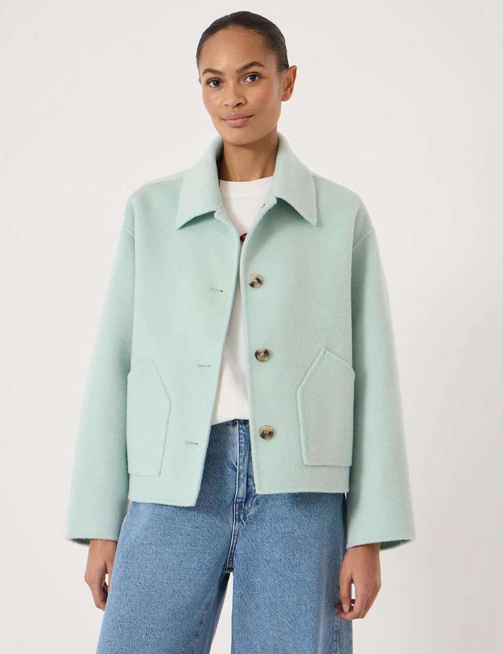 Hush Women's Pure Wool Double Faced Jacket - Small-Medium - Teal Green - Available at M&S
