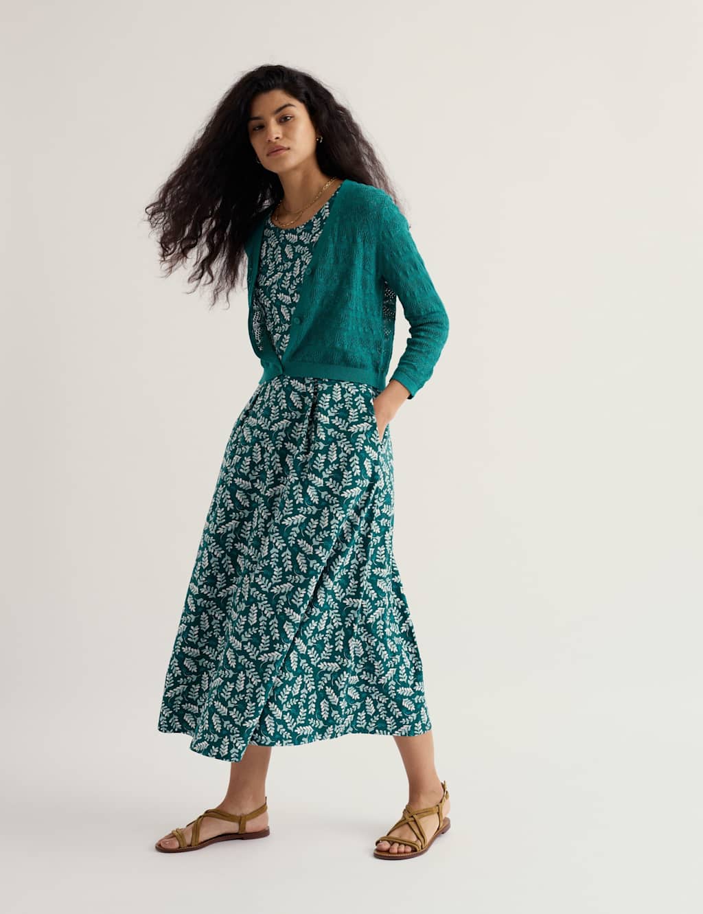 Seasalt Cornwall Women's Pure Cotton Pointelle Cardigan - 18 - Teal - Available at M&S