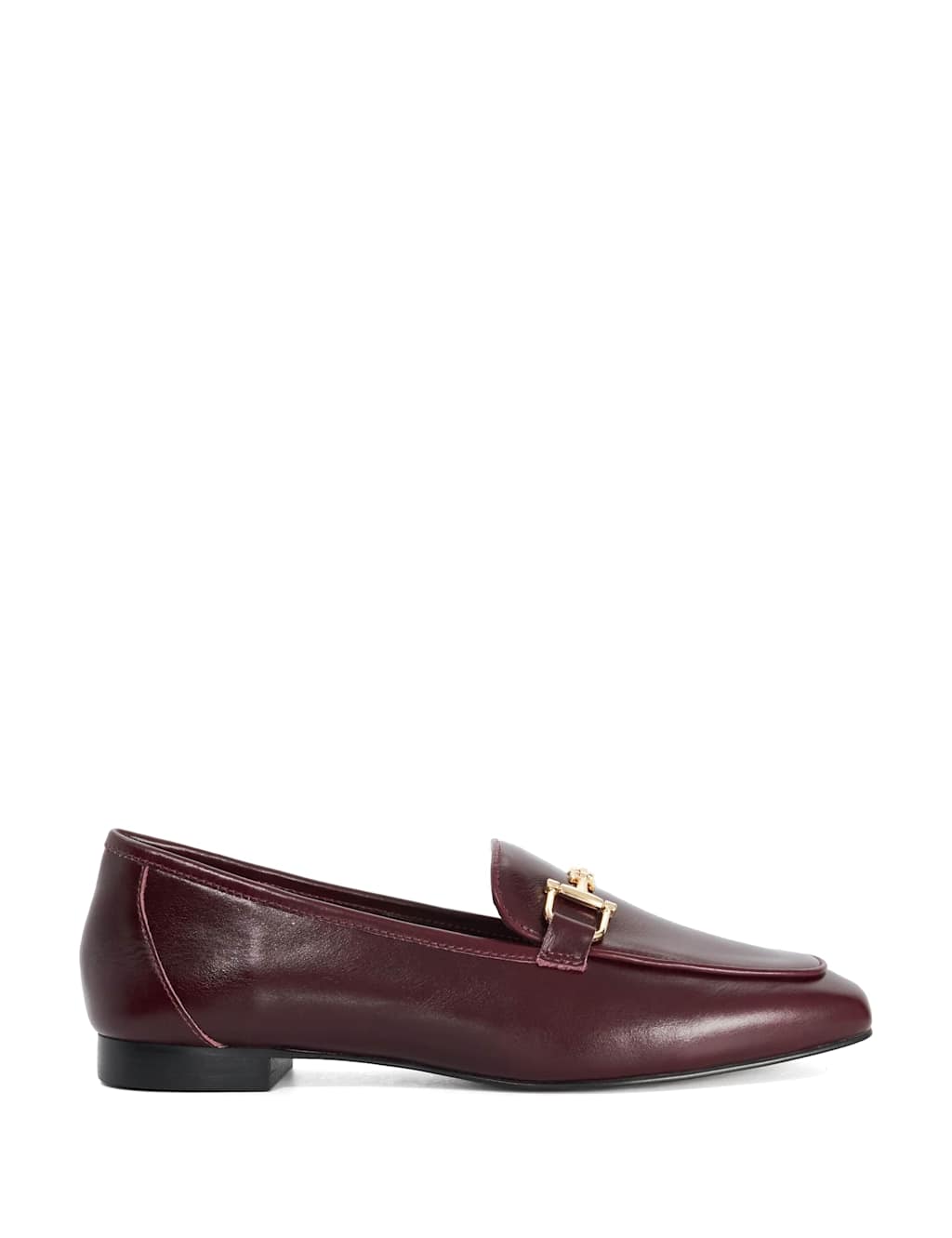 Dune London Women's Leather Trim Flat Loafers - 5 - Burgundy - Available at M&S