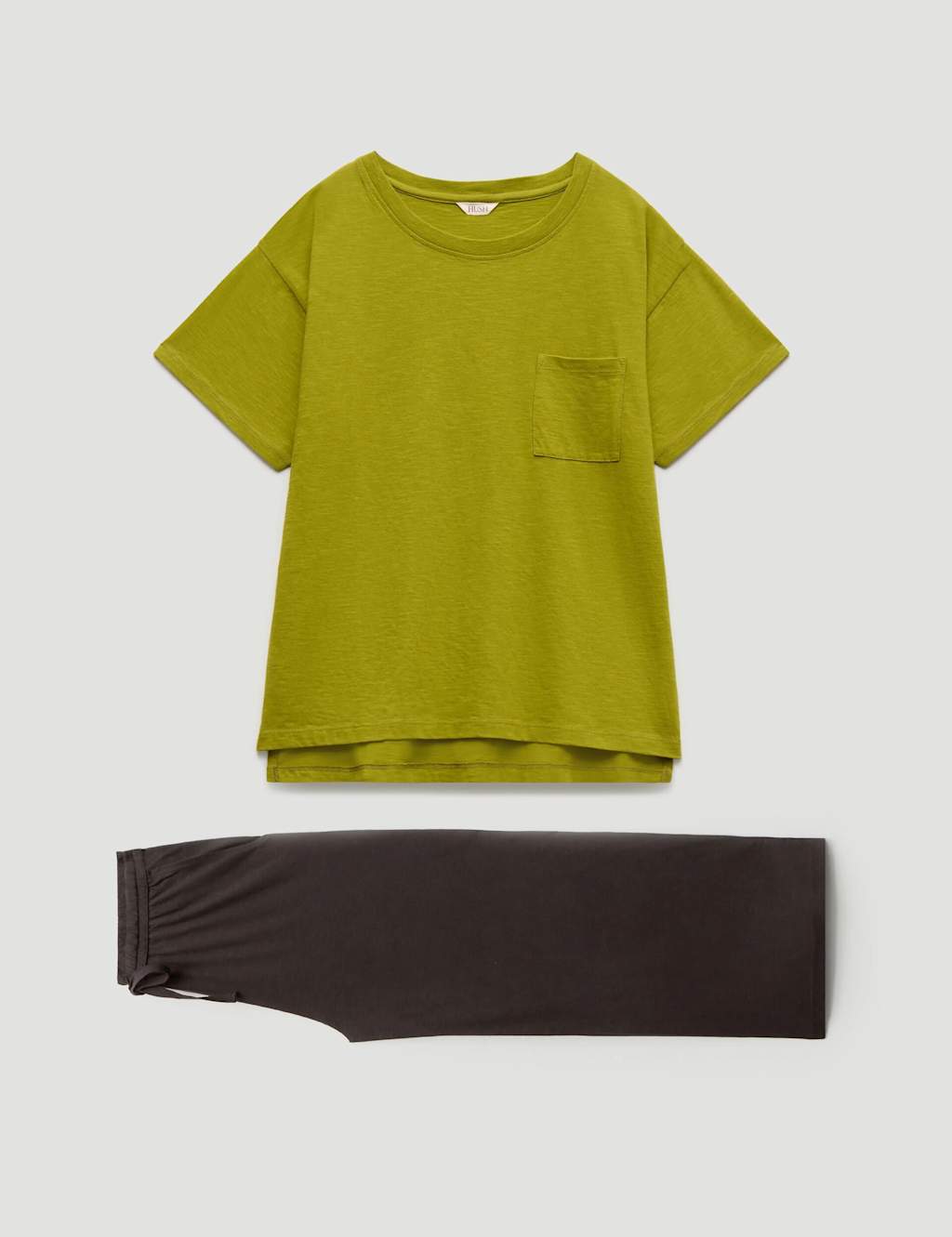 Hush Women's Pure Cotton Culotte Pyjama Set - Medium-Large - Olive - Available at M&S
