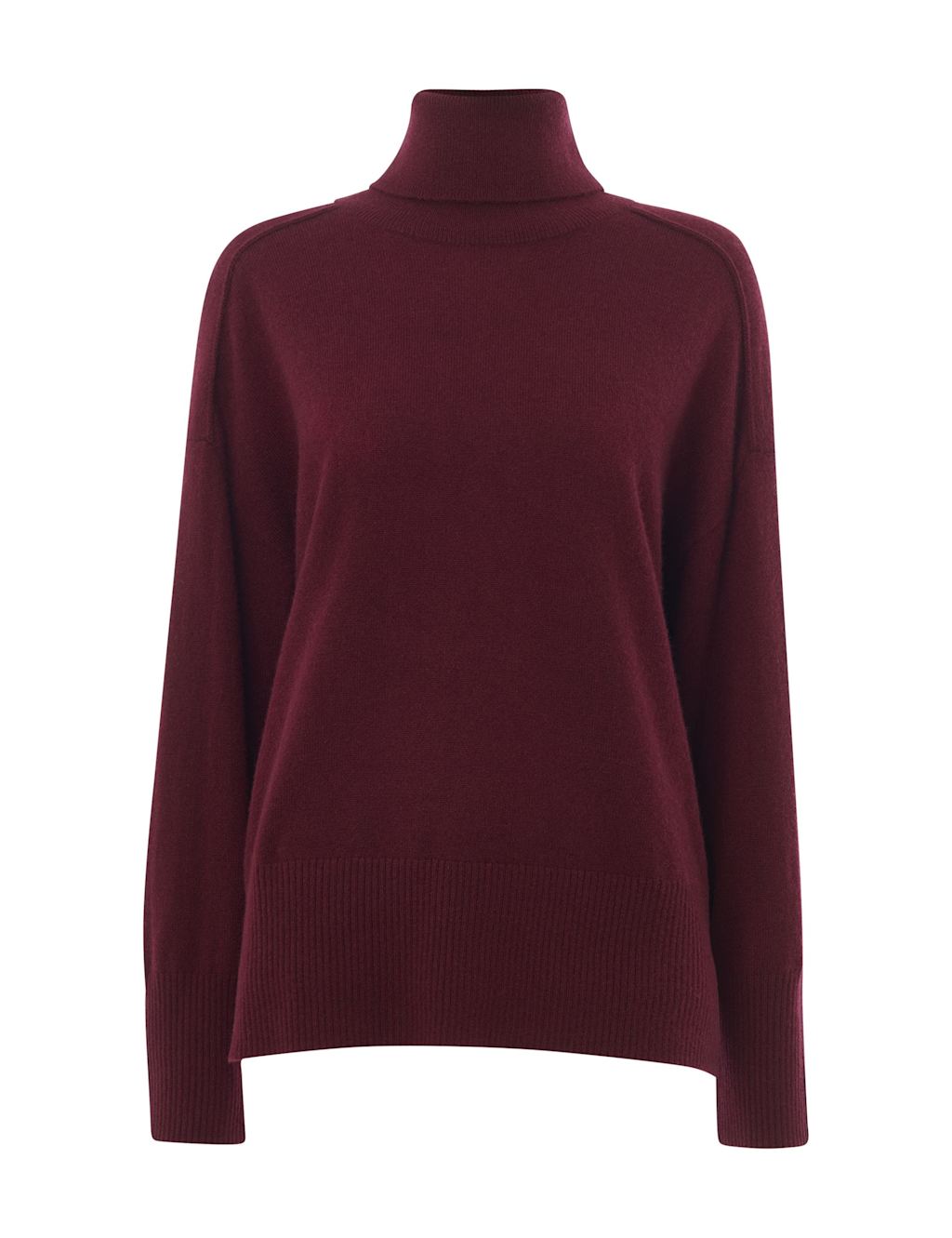 Whistles Women's Pure Cashmere Roll Neck Jumper - Small - Burgundy - Available at M&S