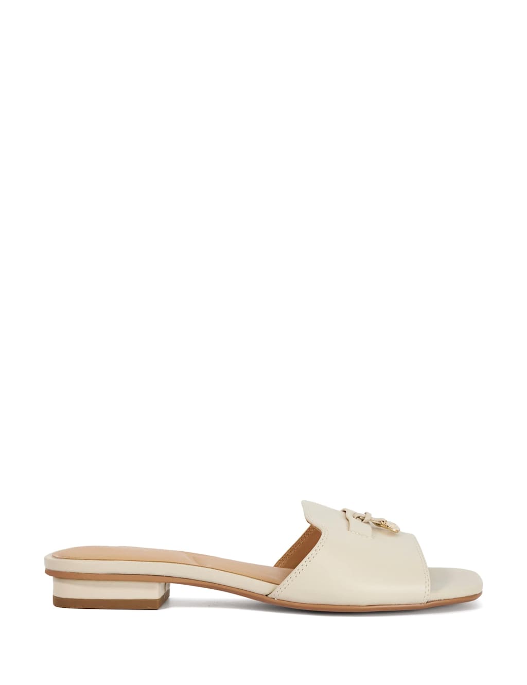 Dune London Women's Leather Slip On Flat Mules - 5 - Ecru - Available at M&S