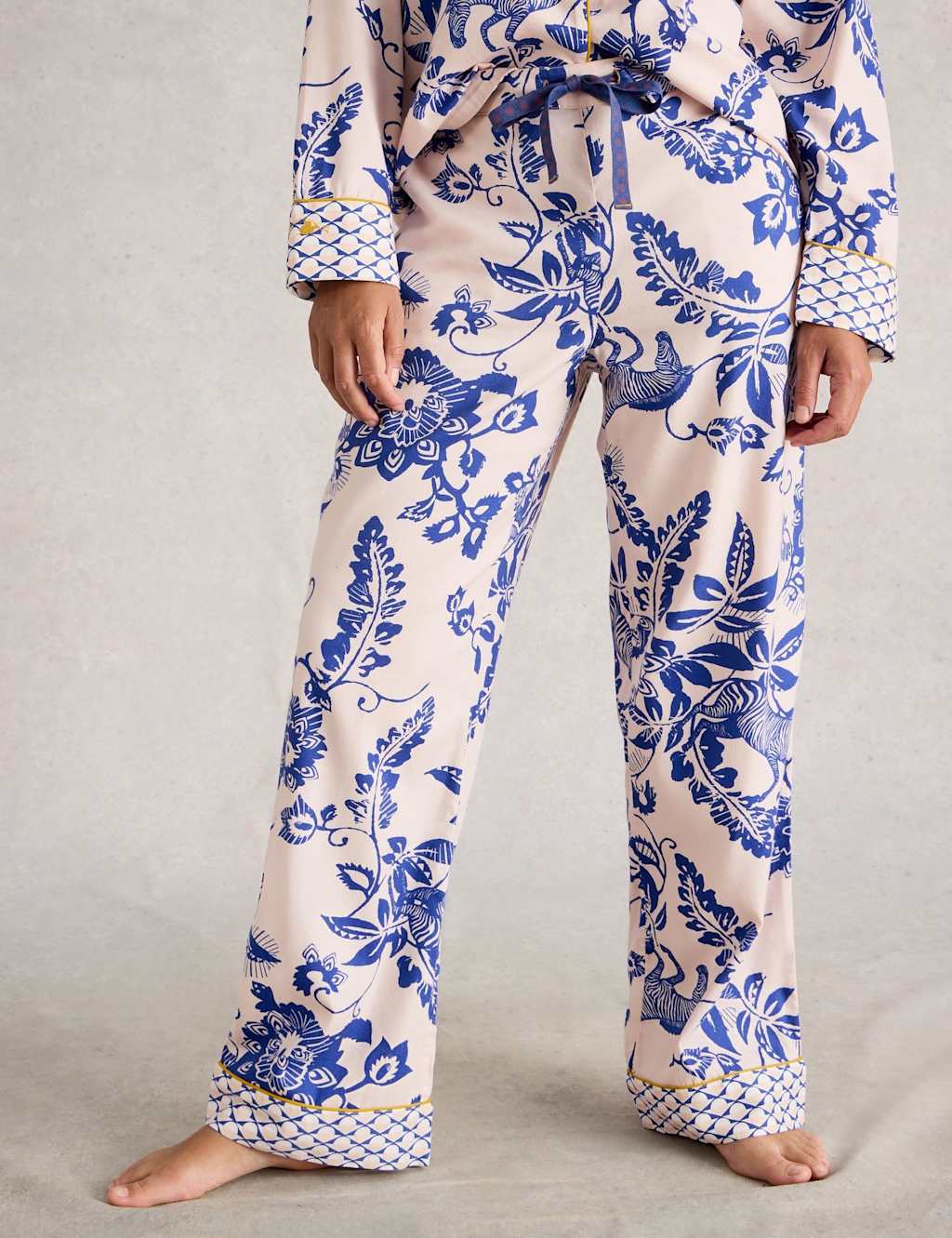 White Stuff Cotton Rich Floral Pyjama Bottoms Pink Mix