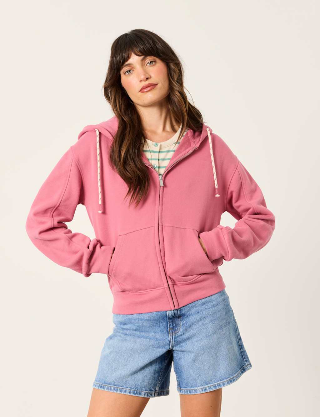 Fatface Women's Pure Cotton Zip-Up Hoodie - Large - Dark Pink - Available at M&S