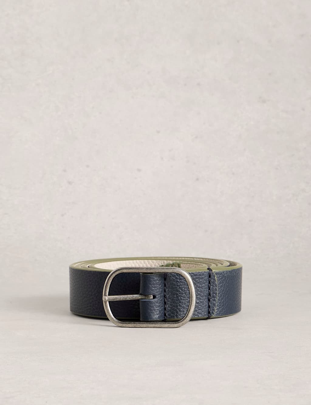 White Stuff Women's Leather Reversible Jeans Belt - Medium-Large - Navy Mix - Available at M&S