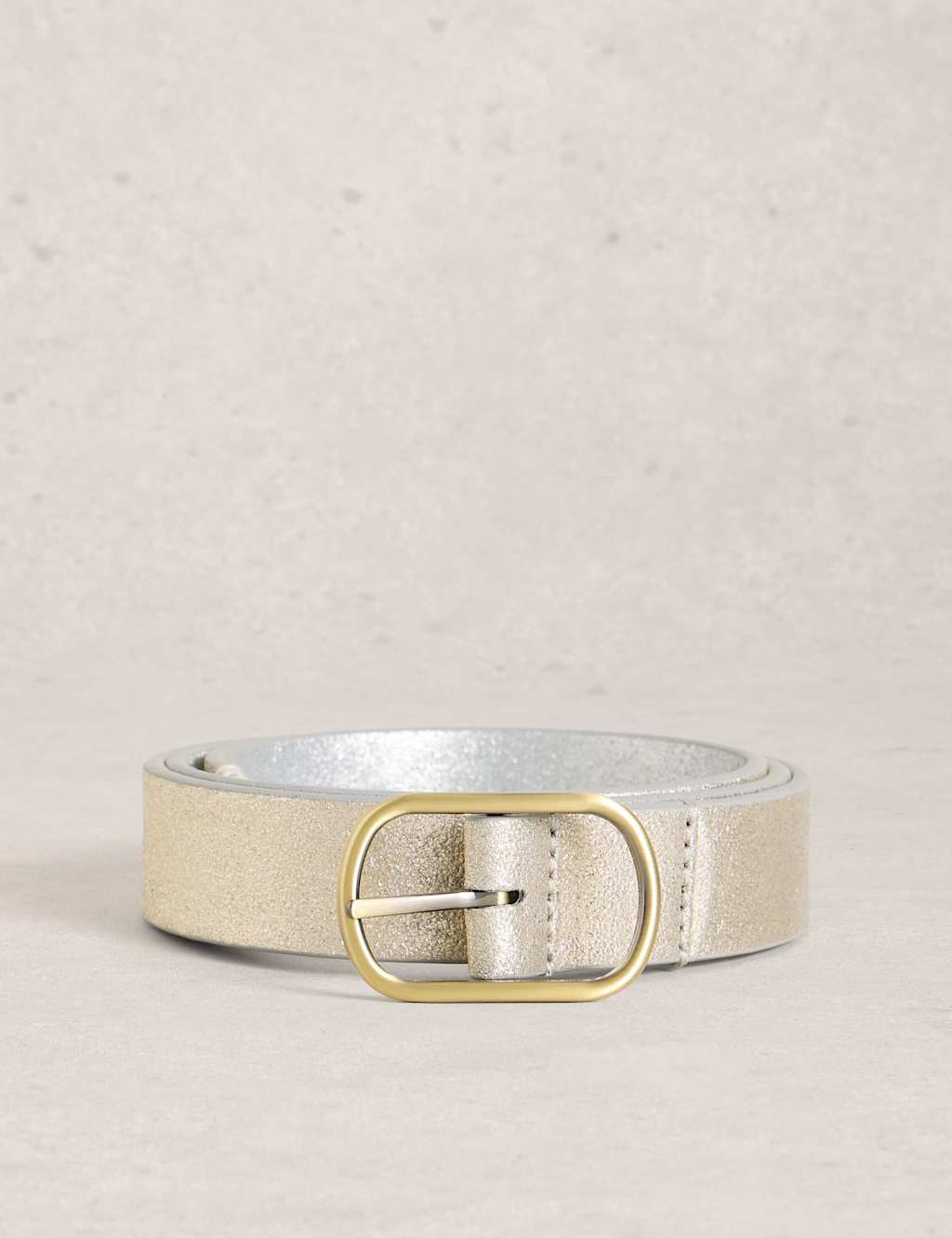 White Stuff Women's Leather Reversible Jeans Belt - Small-Medium - Silver - Available at M&S