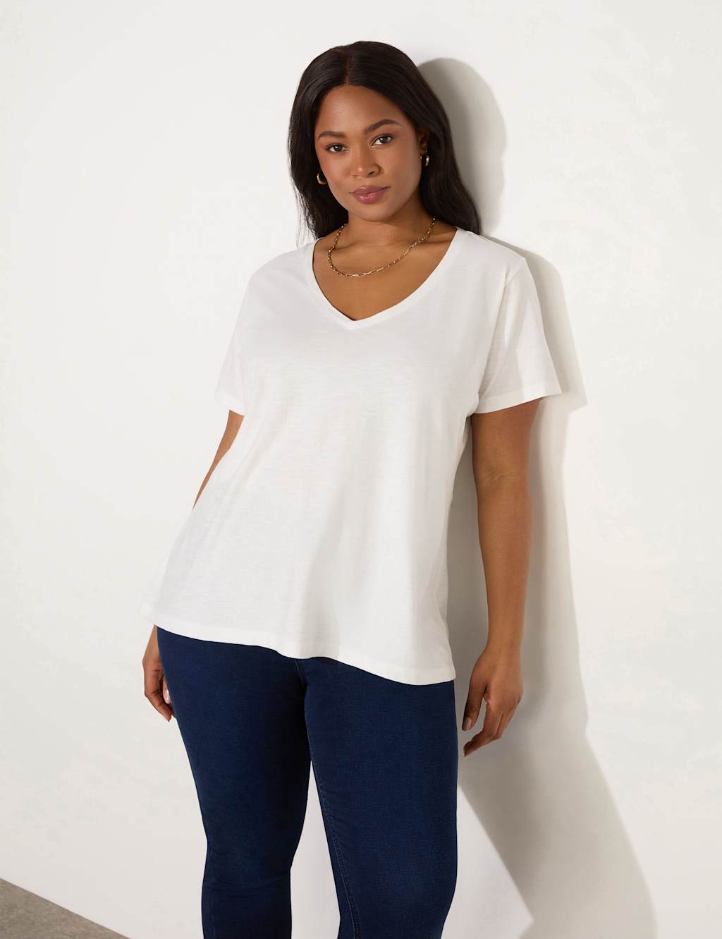 Pure Cotton V-Neck T-Shirt