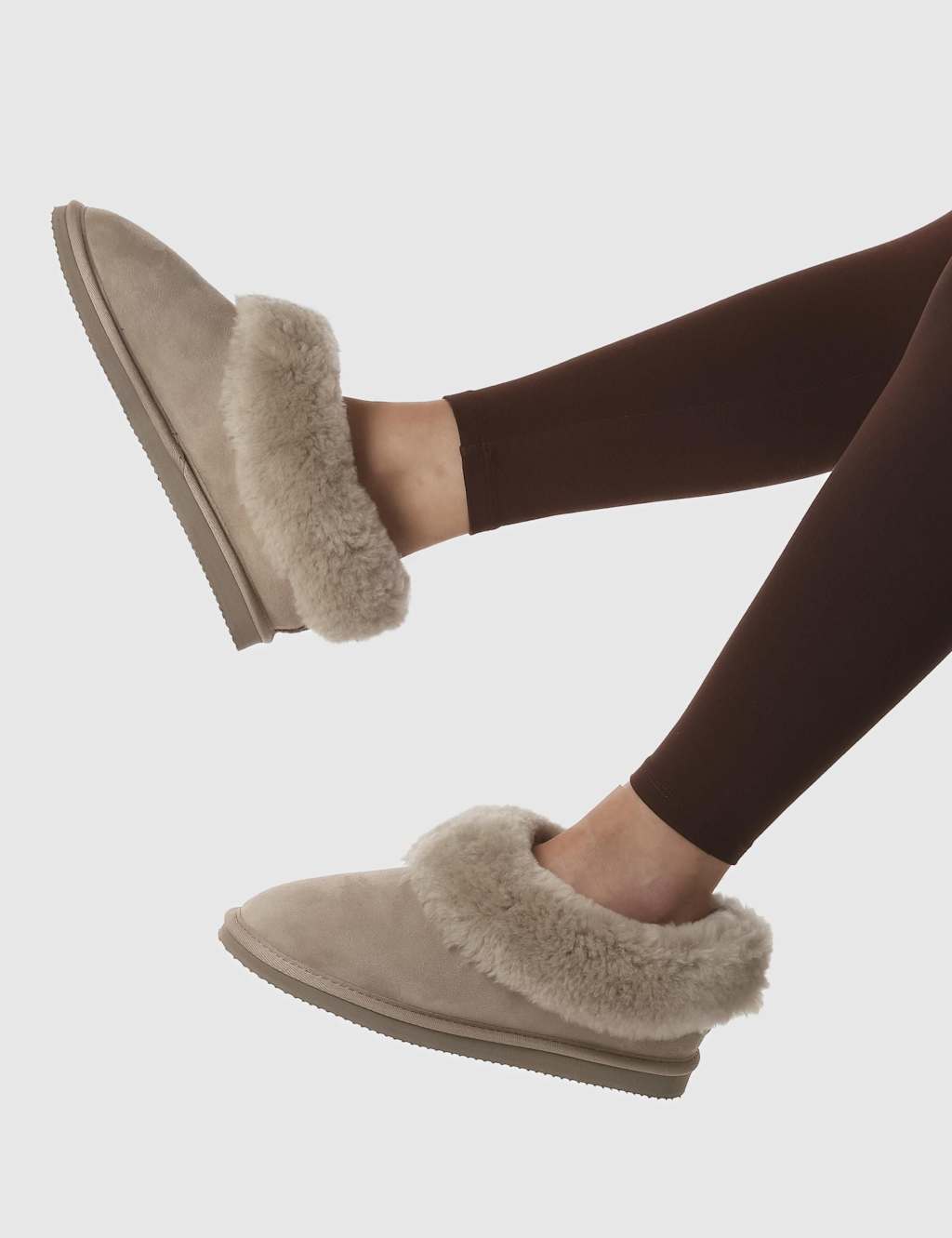 Jones Bootmaker Suede Slipper Boots Taupe