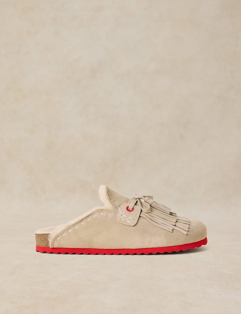White Stuff Women's Suede Tassel Mules - 5 - Natural - Available at M&S