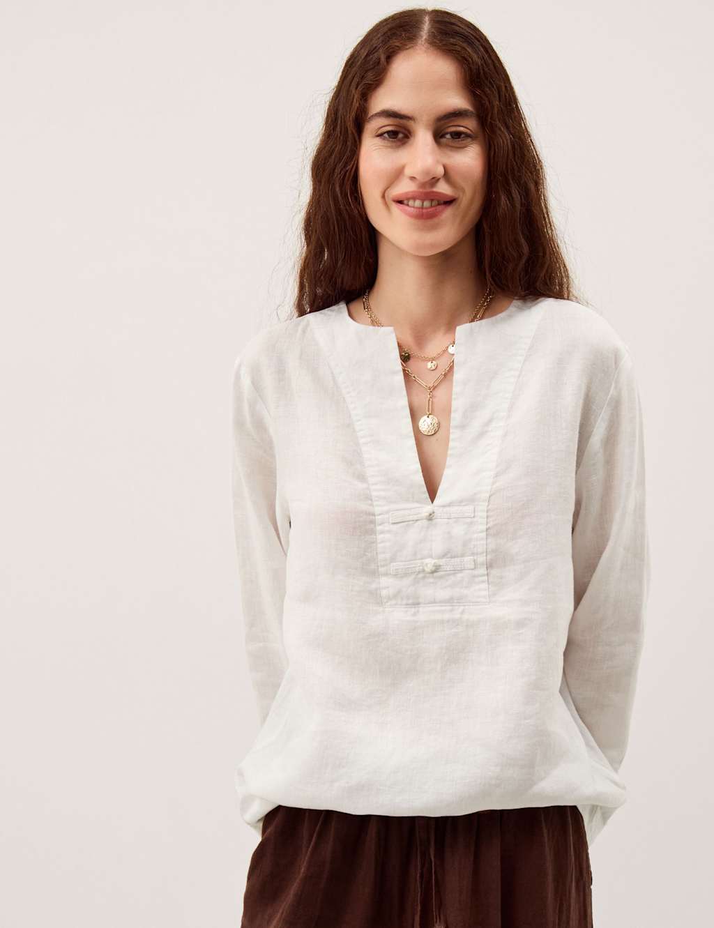 Monsoon Women's Pure Linen V-Neck Top - XX Large - White - Available at M&S