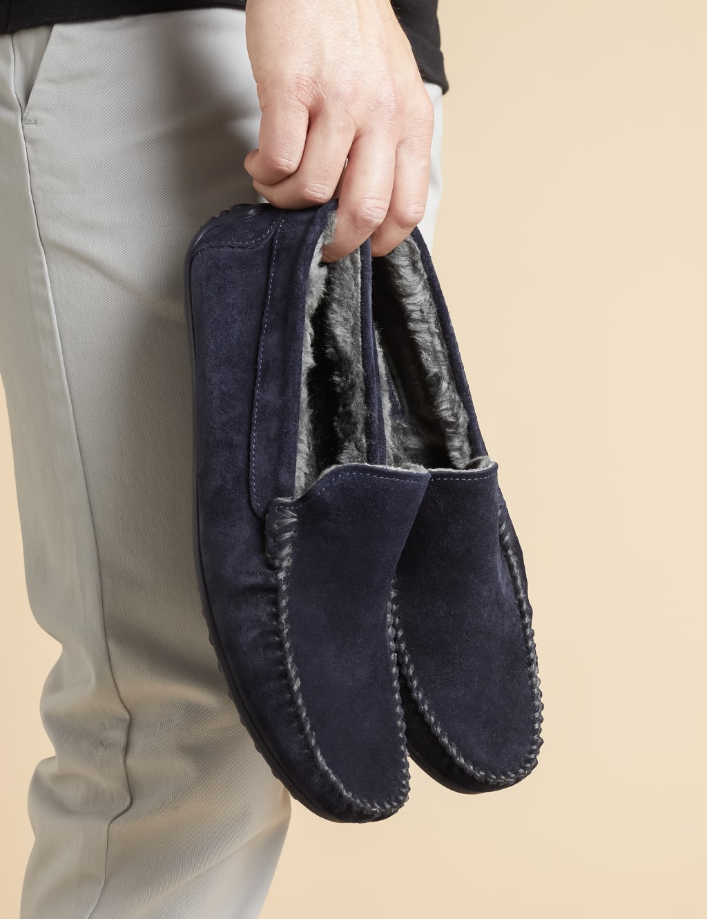 Suede Moccasin Slippers