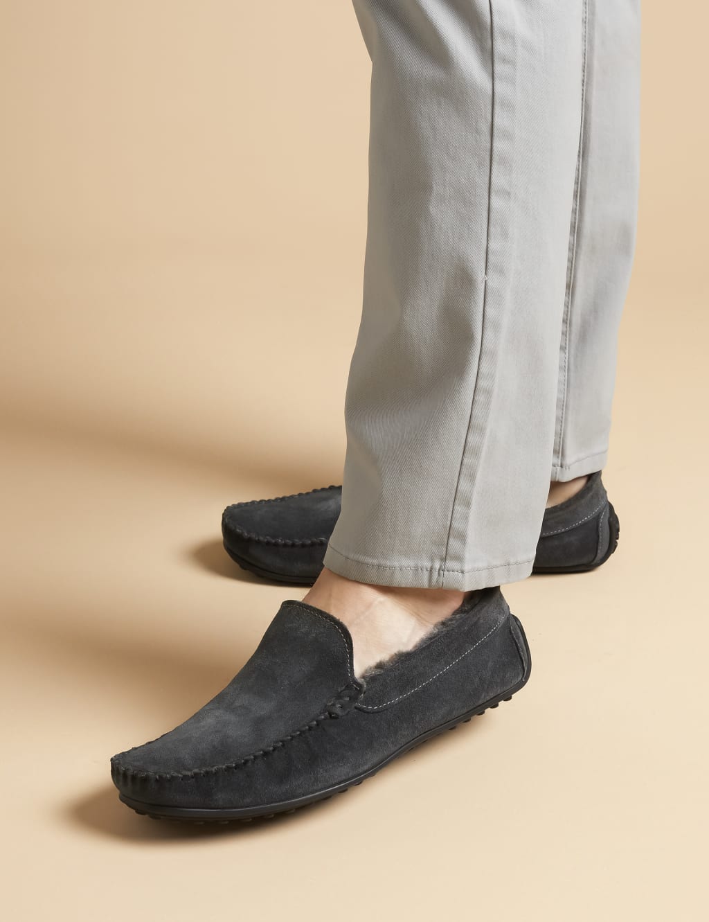 Suede Moccasin Slippers