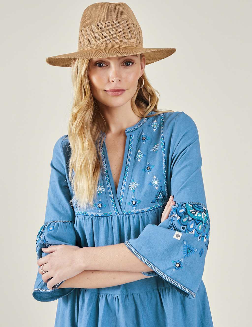 Packable Wide Brim Fedora Hat