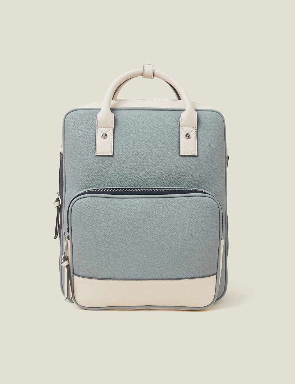Faux Leather Top Handle Backpack