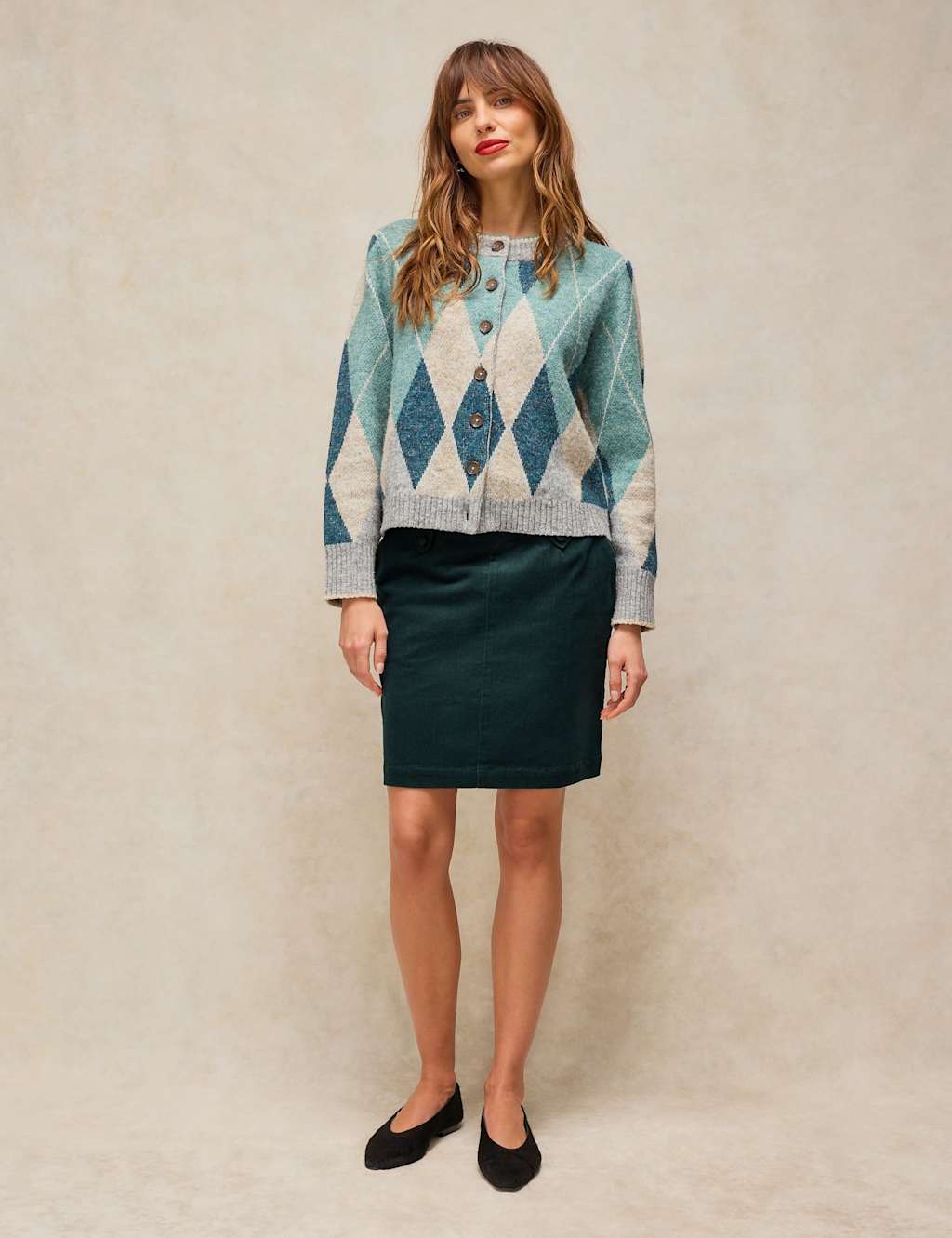 White Stuff Women's Cotton Rich Cord Mini A-Line Skirt - 14 - Green - Available at M&S