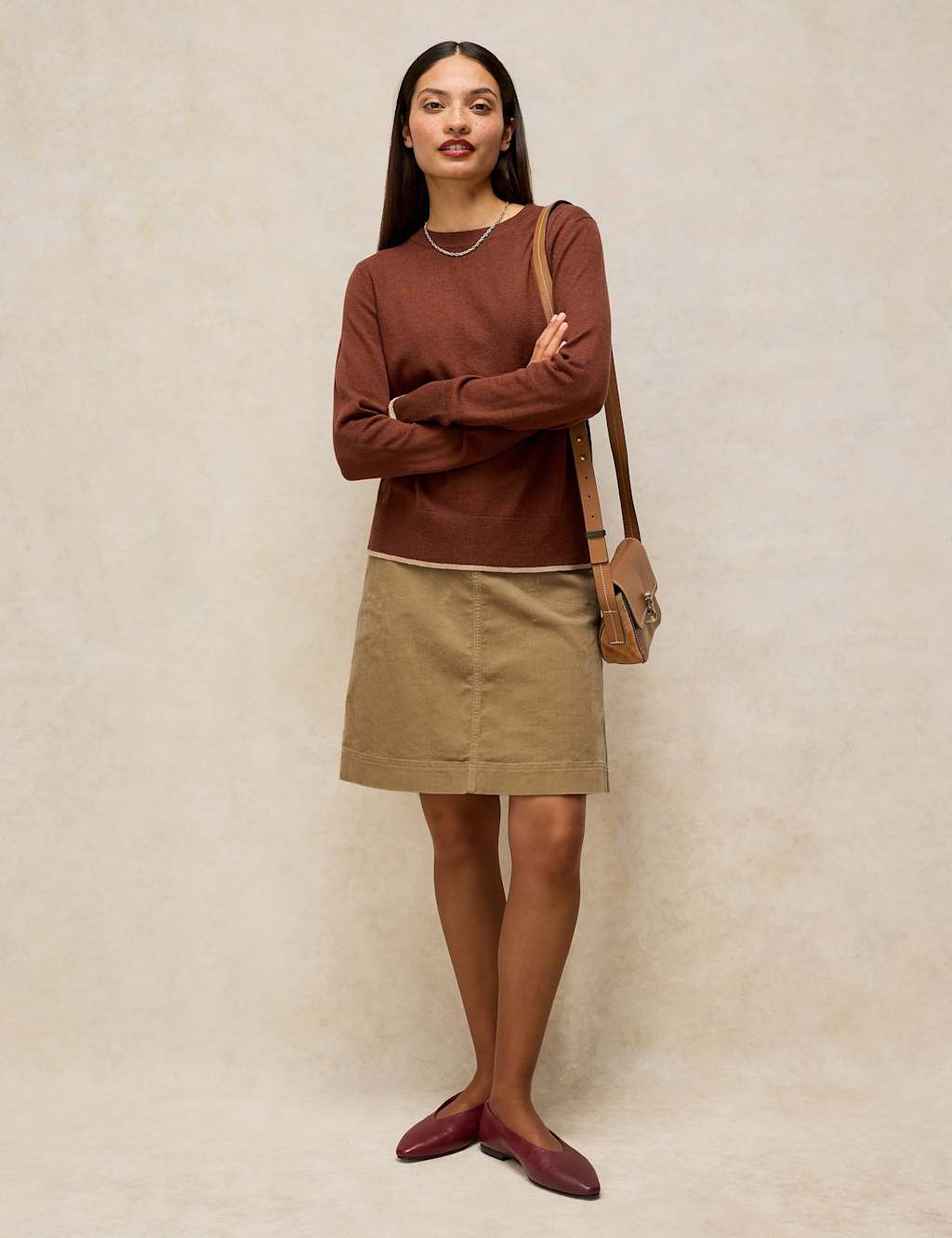 White Stuff Women's Cotton Rich Cord Knee Length A-Line Skirt - 14 - Green - Available at M&S
