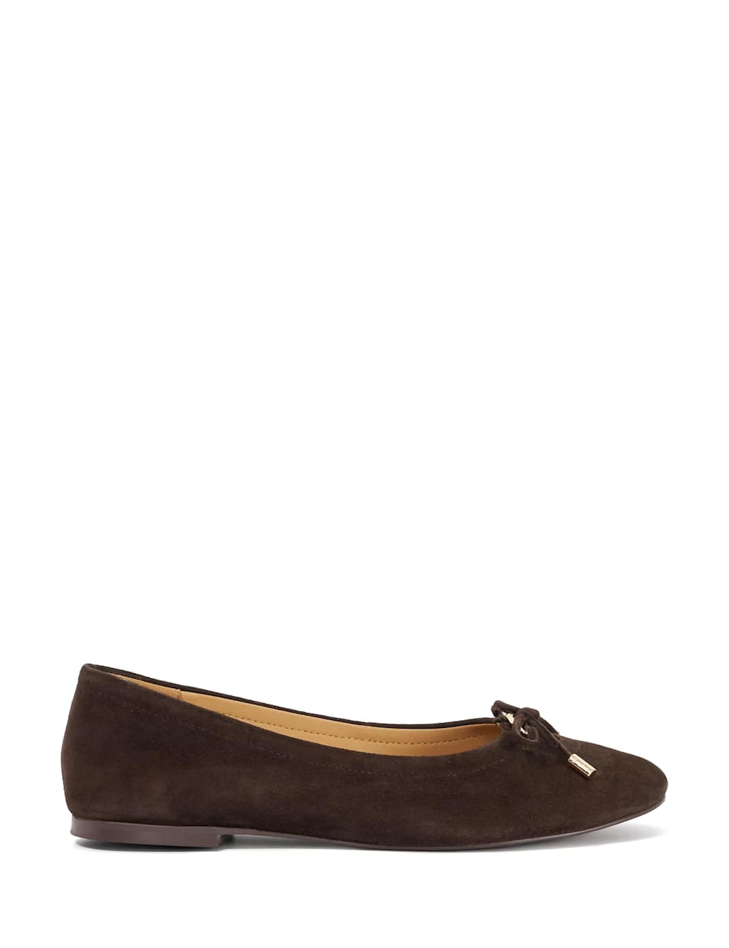Dune London Women's Leather Flat Ballet Pumps - 3 - Brown - Available at M&S