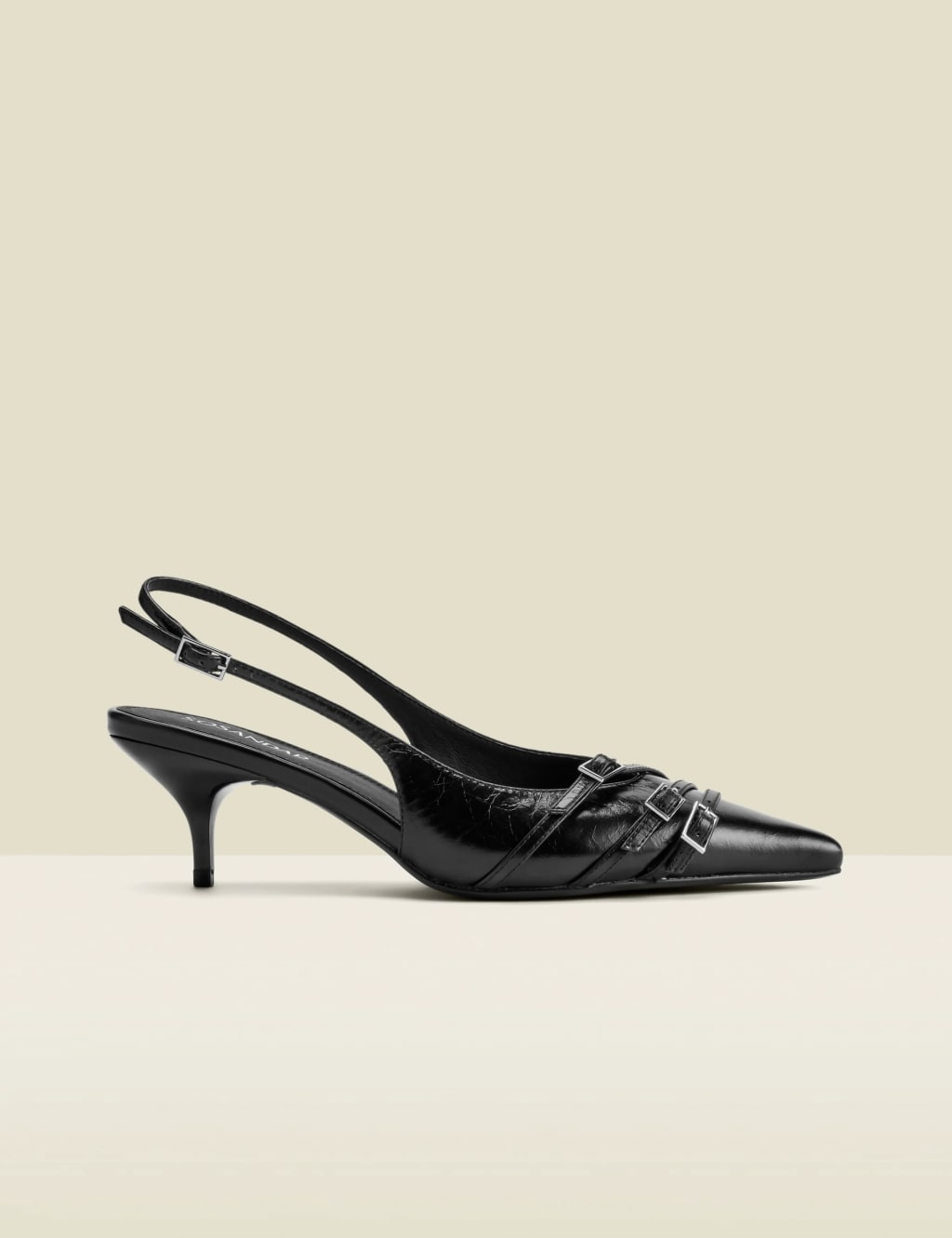 Black kitten heel slingback shoes uk top