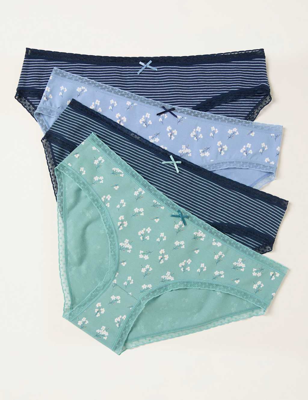 Fatface Women's 4 Pack Cotton Rich Floral Bikini Knickers - 8 - Multi - Available at M&S