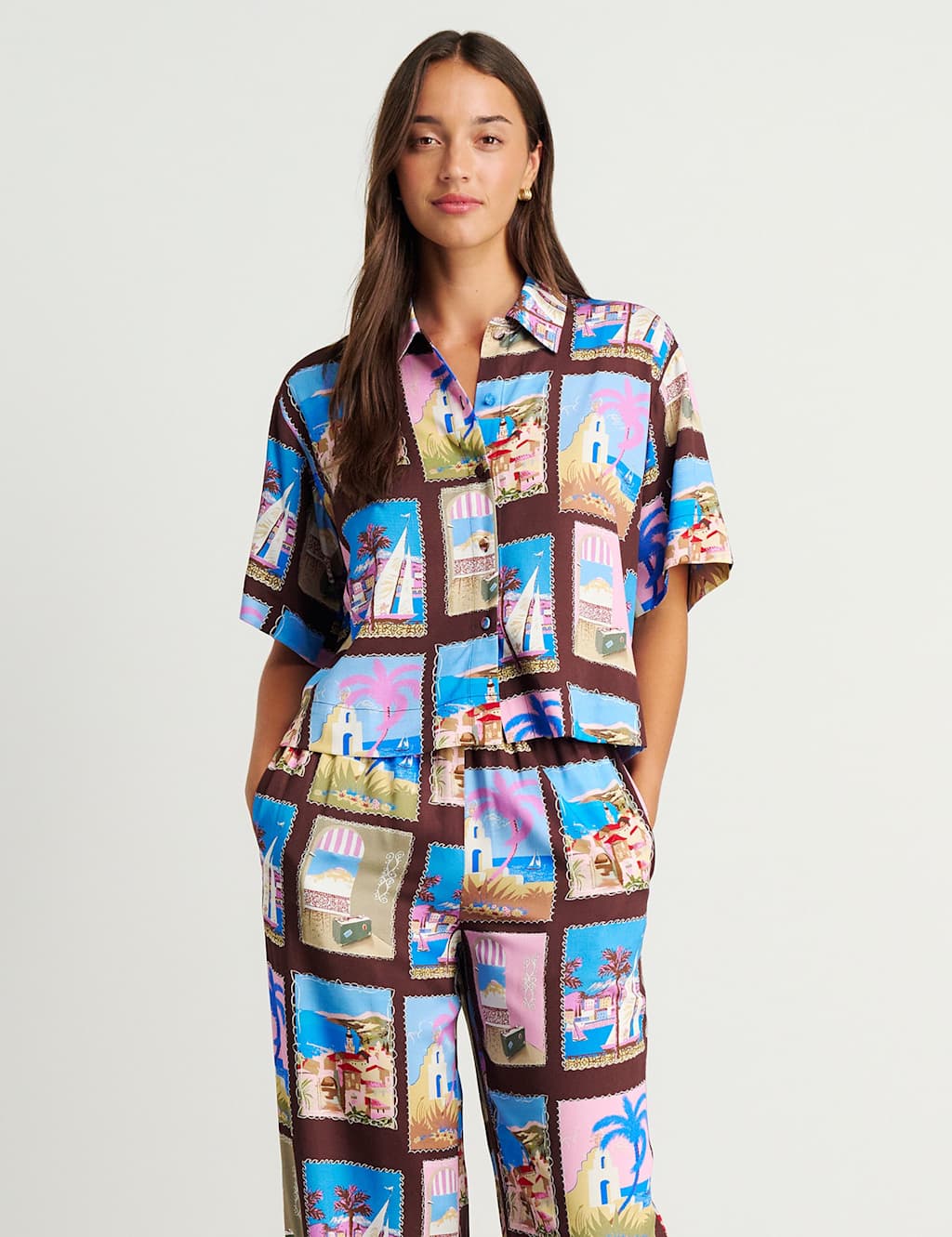 Jag Printed Collared Shirt Multi