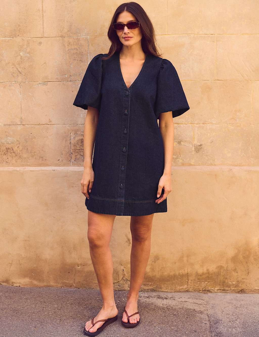 Ro&Zo Women's Denim Mini Shift Dress - 6 - Blue Denim - Available at M&S