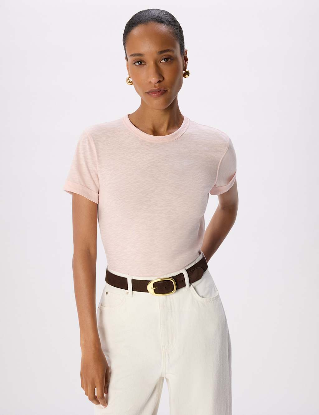 Whistles Women's Pure Cotton T-Shirt - Extra Small - Light Pink - Available at M&S