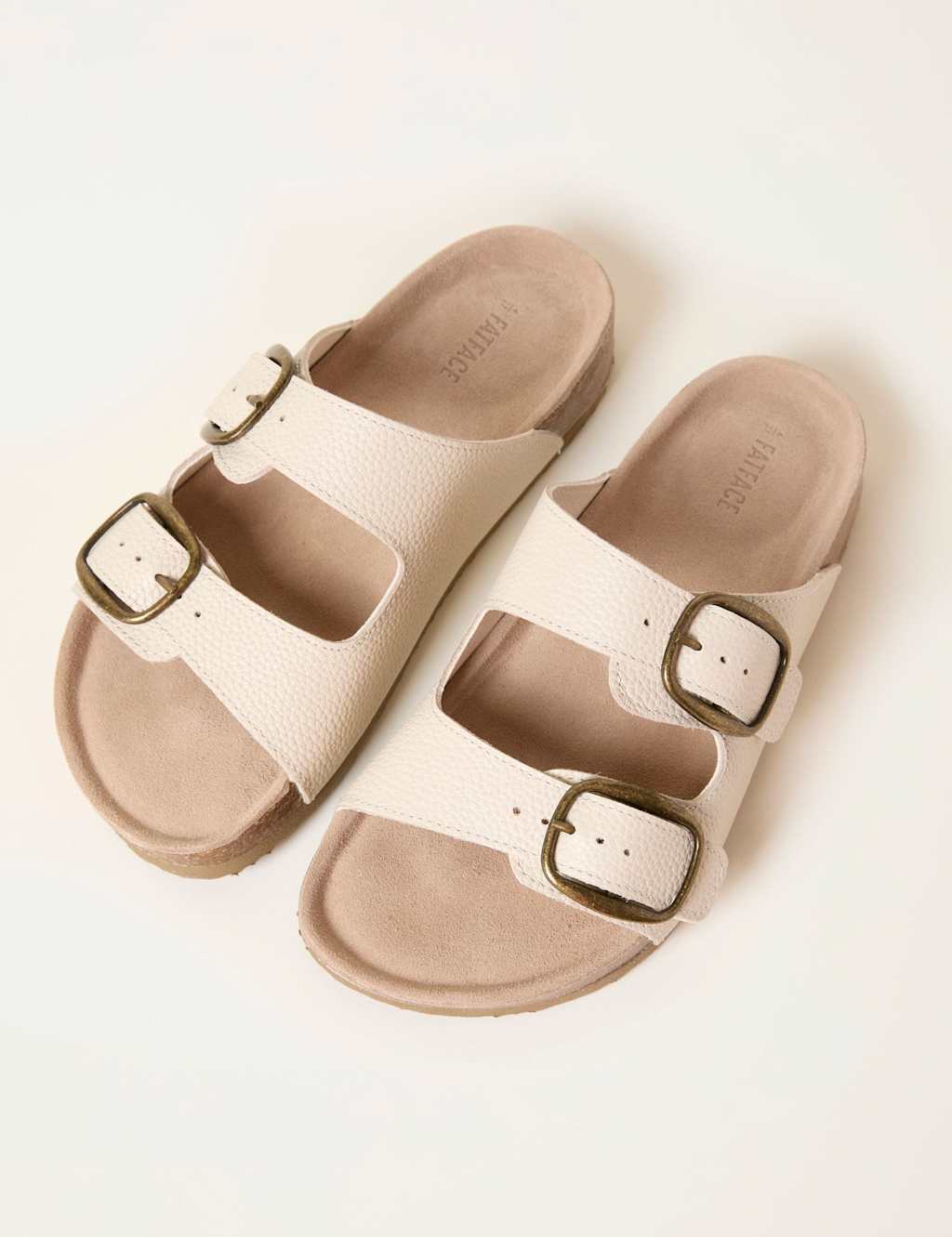 Fatface Women's Leather Buckle Flat Sandals - 3 - Ivory - Available at M&S