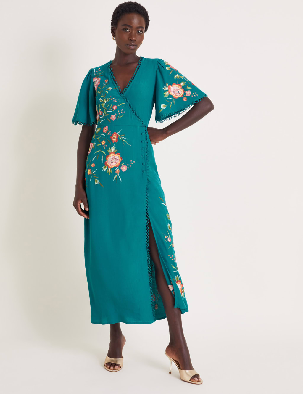Embroidered womens dress clearance